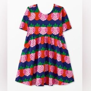 Colorful Strawberry Print Kids Dress